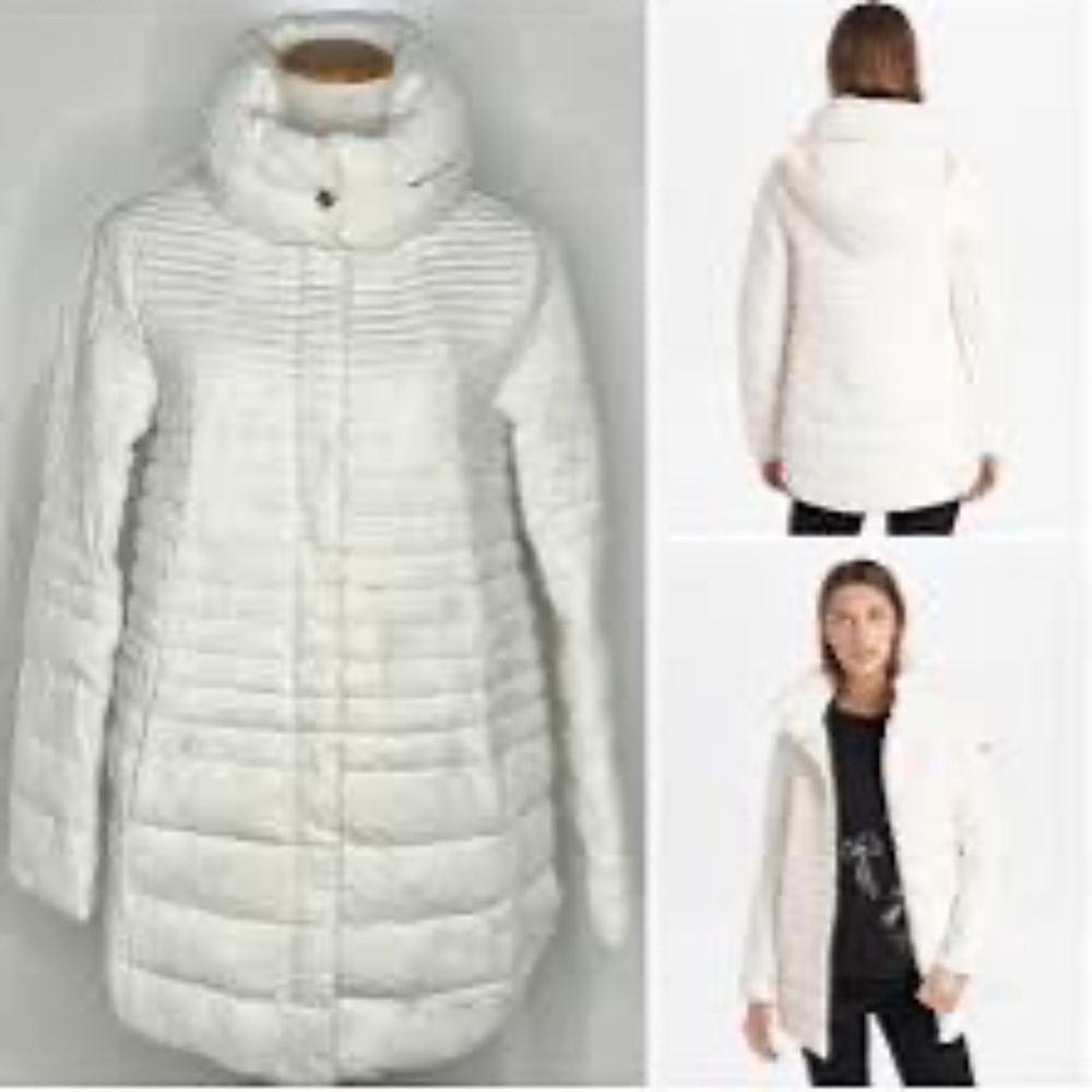 NWOT Paris Made Feminine White lace Overlay Puffer Jacket